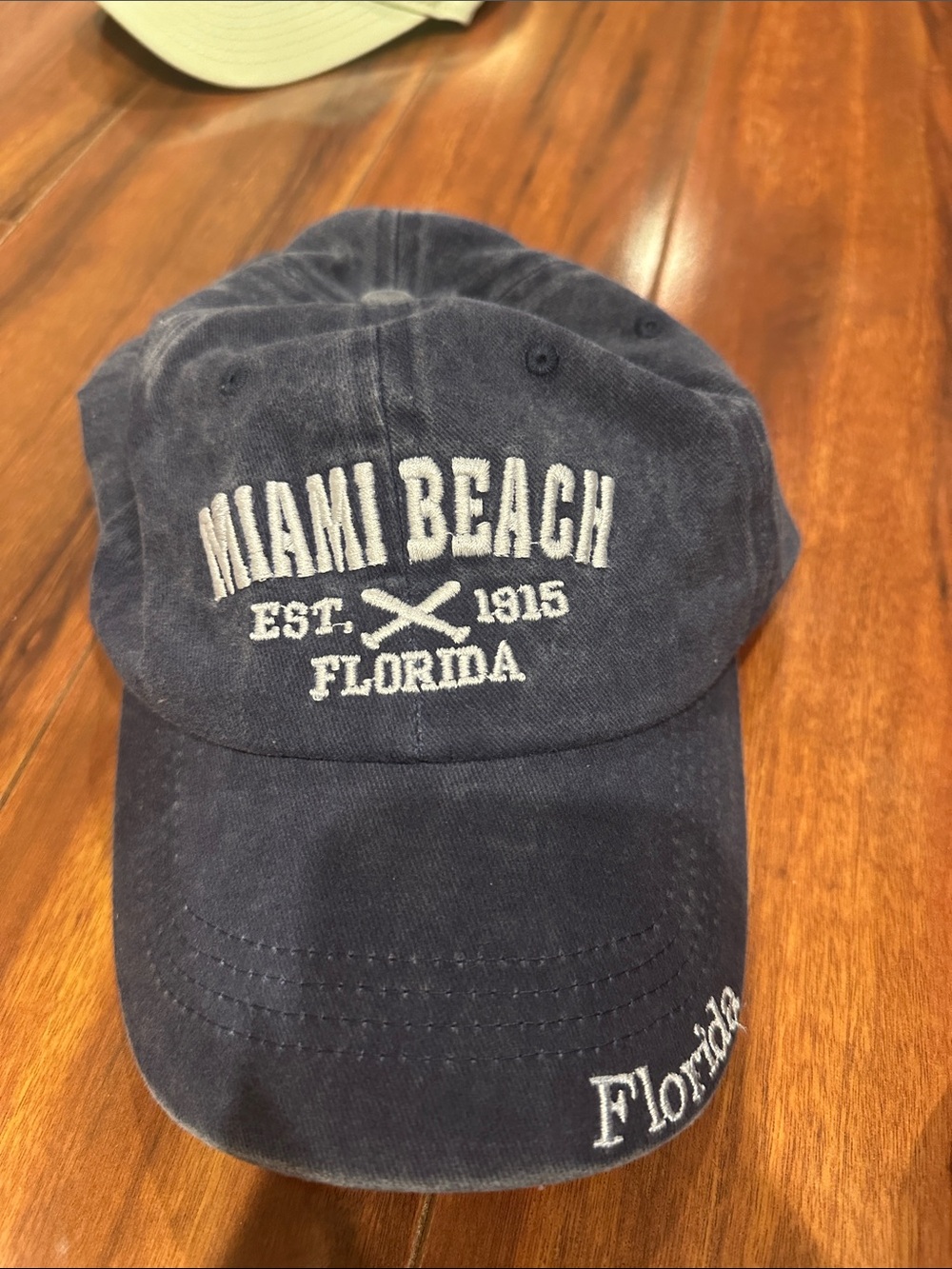 Miami Beach Florida Embroidered Navy Cap
